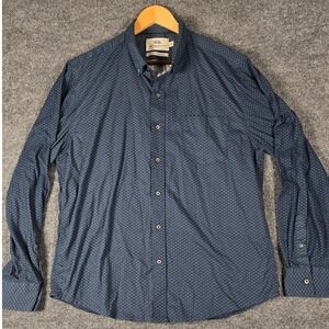 WRK The Reworked Shirt Men's XL Blue Geometric Print Button Down Long‎ Sleeve